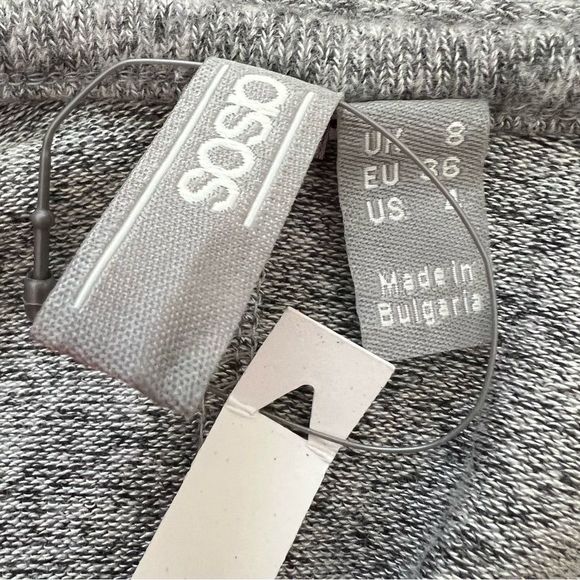 ASOS Scoop Neck Puffed Sleeve Shift Dress, Size 4 Grey - Picture 7 of 11